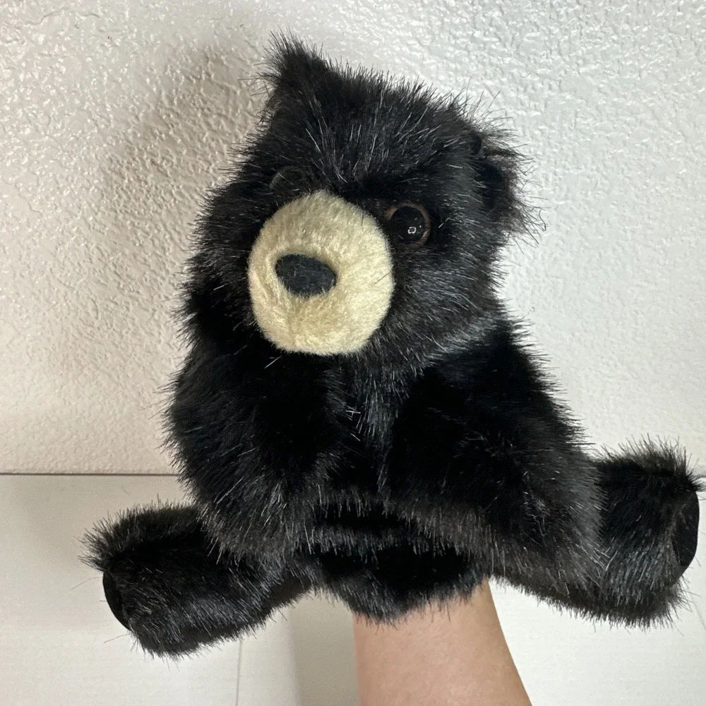 Folkmanis Baby Black Bear Plush Hand Puppet 9